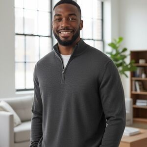 Cutter & Buck Gray Quarter-Zip Sweatshirt Size XL Tall